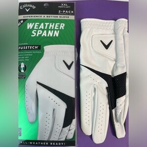 1 Golf Glove CALLAWAY Weather Spann Fusetech Leather Palm & Thumb Men’s Left XXL